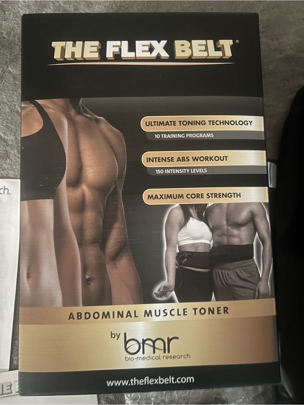 The Flex Belt Abdominal Muscle Toner by – Bmr black less gel pads